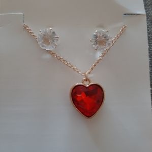 Heart Necklace w/Earrings
